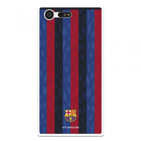 Funda para Sony Xperia X Compact del FC Barcelona Fondo Rayas Verticales  - Licencia Oficial FC Barcelona