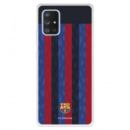 Funda para Samsung Galaxy A71 5G del FC Barcelona Fondo Rayas Verticales  - Licencia Oficial FC Barcelona