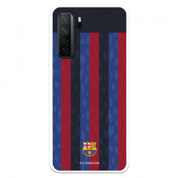 Funda para Huawei P40 Lite 5G del FC Barcelona Fondo Rayas Verticales  - Licencia Oficial FC Barcelona