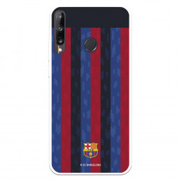 Funda para Huawei P40 Lite E del FC Barcelona Fondo Rayas Verticales  - Licencia Oficial FC Barcelona