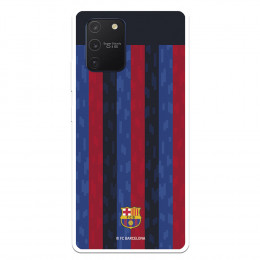 Funda para Samsung Galaxy A91 del FC Barcelona Fondo Rayas Verticales  - Licencia Oficial FC Barcelona
