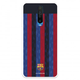 Funda para Xiaomi Redmi K30 del FC Barcelona Fondo Rayas Verticales  - Licencia Oficial FC Barcelona