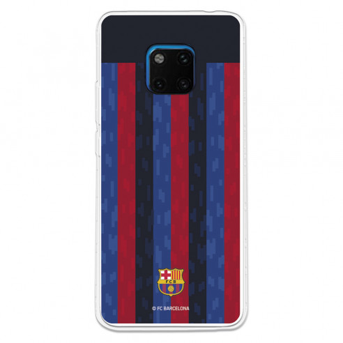 Funda para Huawei Mate 20 Pro del FC Barcelona Fondo Rayas Verticales  - Licencia Oficial FC Barcelona