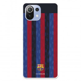 Funda para Xiaomi Mi 11 Lite del FC Barcelona Fondo Rayas Verticales  - Licencia Oficial FC Barcelona