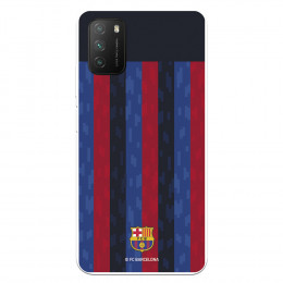 Funda para Xiaomi Poco M3 del FC Barcelona Fondo Rayas Verticales  - Licencia Oficial FC Barcelona