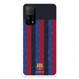 Funda para Xiaomi Mi 10T del FC Barcelona Fondo Rayas Verticales  - Licencia Oficial FC Barcelona