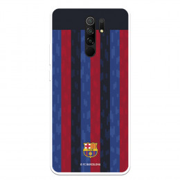 Funda para Xiaomi Redmi 9 del FC Barcelona Fondo Rayas Verticales  - Licencia Oficial FC Barcelona