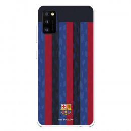 Funda para Samsung Galaxy A41 del FC Barcelona Fondo Rayas Verticales  - Licencia Oficial FC Barcelona