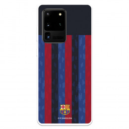 Funda para Samsung Galaxy S20 Ultra del FC Barcelona Fondo Rayas Verticales  - Licencia Oficial FC Barcelona