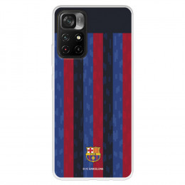 Funda para Xiaomi Poco M4 Pro 5G del FC Barcelona Fondo Rayas Verticales  - Licencia Oficial FC Barcelona