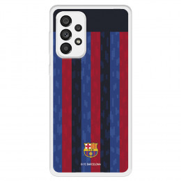 Funda para Samsung Galaxy A73 5G del FC Barcelona Fondo Rayas Verticales  - Licencia Oficial FC Barcelona