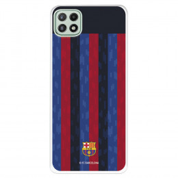 Funda para Samsung Galaxy A22 5G del FC Barcelona Fondo Rayas Verticales  - Licencia Oficial FC Barcelona