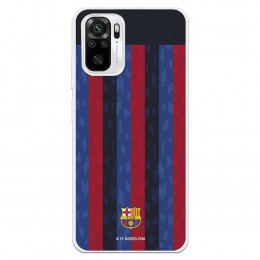 Funda para Xiaomi Redmi Note 10 del FC Barcelona Fondo Rayas Verticales  - Licencia Oficial FC Barcelona