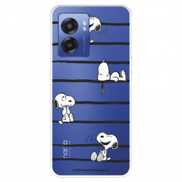 Funda para Oppo A77 5G Oficial de Peanuts Snoopy rayas - Snoopy