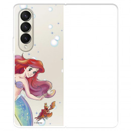Funda para Samsung Galaxy Z Fold4 Oficial de Disney Ariel y Sebastián Burbujas - La Sirenita