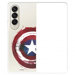Funda para Samsung Galaxy Z Fold4 Oficial de Marvel Capitán América Escudo Transparente - Marvel