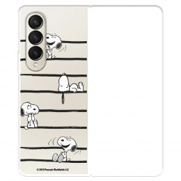 Funda para Samsung Galaxy Z Fold4 Oficial de Peanuts Snoopy rayas - Snoopy