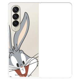 Funda para Samsung Galaxy Z Fold4 Oficial de Warner Bros Bugs Bunny Silueta Transparente - Looney Tunes