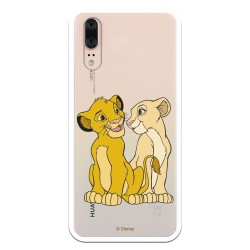 Funda Oficial Disney Simba y Nala transparente para Huawei P20 - El Rey León