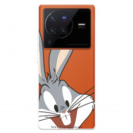 Funda para Vivo X80 Pro Oficial de Warner Bros Bugs Bunny Silueta Transparente - Looney Tunes
