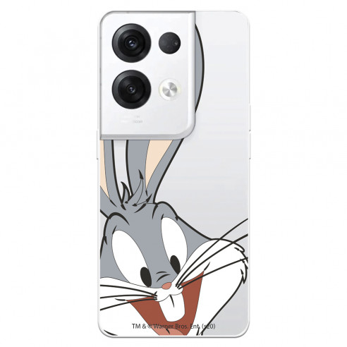 Funda para Oppo Reno 8 Pro Oficial de Warner Bros Bugs Bunny Silueta Transparente - Looney Tunes