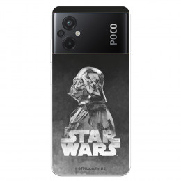 Funda para Xiaomi Poco M5 Oficial de Star Wars Darth Vader Fondo negro - Star Wars