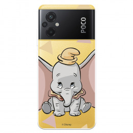Funda para Xiaomi Poco M5 Oficial de Disney Dumbo Silueta Transparente - Dumbo
