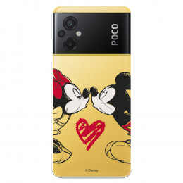 Funda para Xiaomi Poco M5 Oficial de Disney Mickey y Minnie Beso - Clásicos Disney