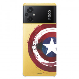 Funda para Xiaomi Poco M5 Oficial de Marvel Capitán América Escudo Transparente - Marvel