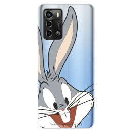 Funda para ZTE Blade A72 Oficial de Warner Bros Bugs Bunny Silueta Transparente - Looney Tunes