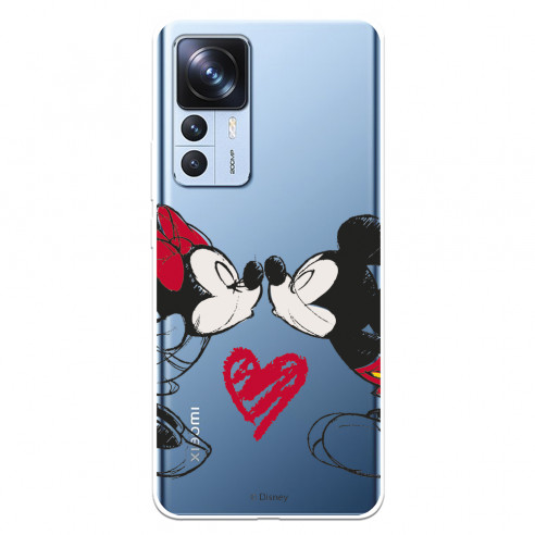 Funda para Xiaomi 12T Oficial de Disney Mickey y Minnie Beso - Clásicos Disney