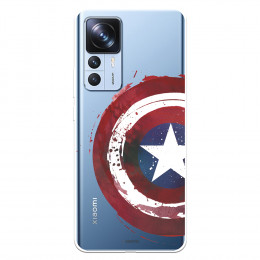Funda para Xiaomi 12T Oficial de Marvel Capitán América Escudo Transparente - Marvel