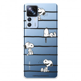 Funda para Xiaomi 12T Oficial de Peanuts Snoopy rayas - Snoopy