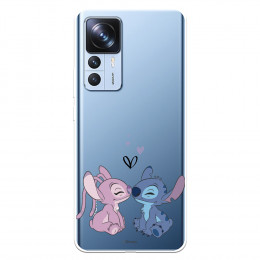 Funda para Xiaomi 12T Pro Oficial de Disney Angel & Stitch Beso - Lilo & Stitch