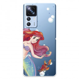 Funda para Xiaomi 12T Pro Oficial de Disney Ariel y Sebastián Burbujas - La Sirenita
