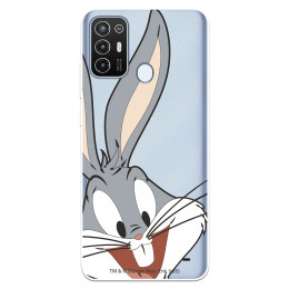 Funda para ZTE Blade A52 Oficial de Warner Bros Bugs Bunny Silueta Transparente - Looney Tunes