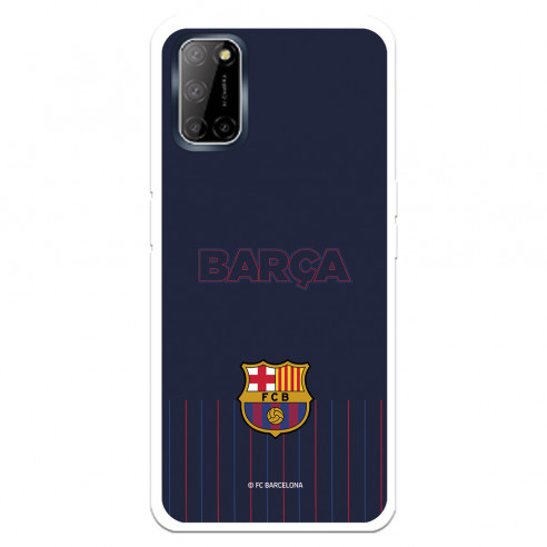 Coque pour Oppo A52 du FC Barcelona Barsa Fond Bleu - Licence Officielle du FC Barcelone