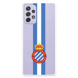 Funda para Samsung Galaxy A72 4G del RCD Espanyol Escudo Albiceleste - Licencia Oficial RCD Espanyol