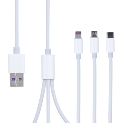 Cable 3 en 1 Micro USB, USB Type C, Lightning a USB