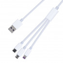 Cable 3 en 1 Micro USB, USB Type C, Lightning a USB