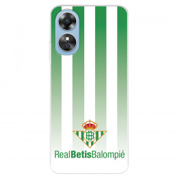 Funda para Oppo A17 del Real Betis Balompié Fondo Rayas Verdiblancas  - Licencia Oficial Real Betis Balompié