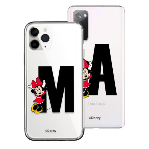Coque téléphone portable Personnalisée Disney avec tes Initiales Minnie Vestido Rouge - Licence Officielle de Disney