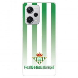 Funda para Xiaomi Redmi Note 12 5G del Real Betis Balompié Fondo Rayas Verdiblancas  - Licencia Oficial Real Betis Balompié