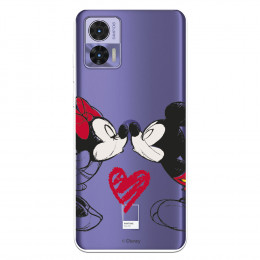 Funda para Motorola Edge 30 Neo Oficial de Disney Mickey y Minnie Beso - Clásicos Disney