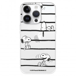 Funda para iPhone 15 Pro Oficial de Peanuts Snoopy rayas - Snoopy