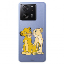 Funda para Xiaomi 13T Oficial de Disney Simba y Nala Silueta - El Rey León