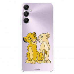 Funda para Samsung Galaxy A05s Oficial de Disney Simba y Nala Silueta - El Rey León