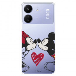 Funda para Xiaomi Poco C65 Oficial de Disney Mickey y Minnie Beso - Clásicos Disney