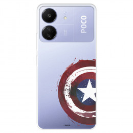 Funda para Xiaomi Poco C65 Oficial de Marvel Capitán América Escudo Transparente - Marvel