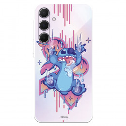 Funda para Samsung Galaxy A55 5G Oficial de Disney Stitch Graffiti - Lilo & Stitch